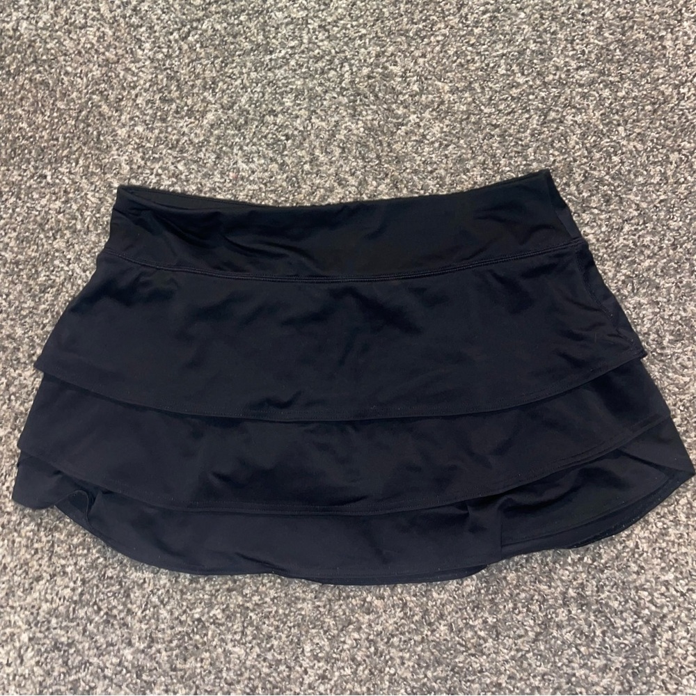 Athleta Black Mini Tiered Skirt Athletic Tiered